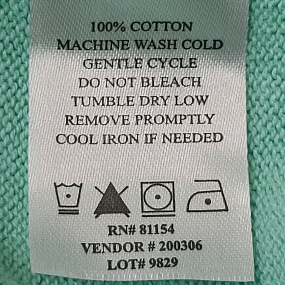 Chadwicks Of Boston Cardigan Sweater Pale Green 100% Cotton Button Up XLT - Picture 6 of 8